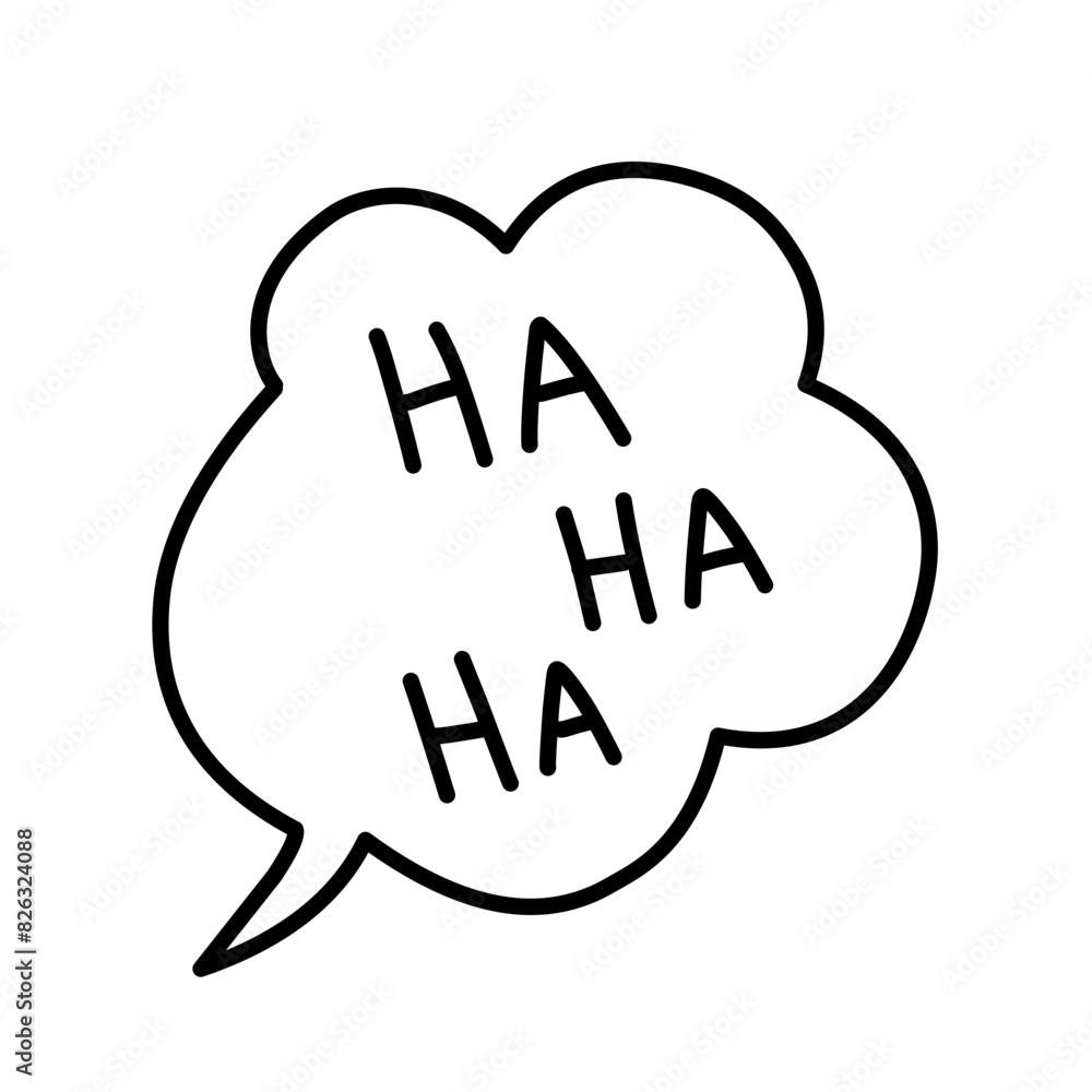 Speech bubble with handwritten text Ha-ha-ha Speech bubble with handwritten text Ha-ha-ha