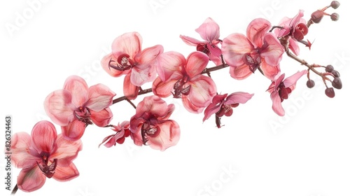 Close up of a pink flower on a branch  suitable for nature backgrounds