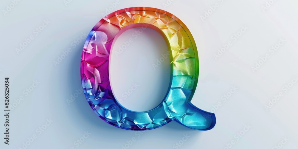 Naklejka premium Vibrant crystal letter Q, perfect for designs and presentations