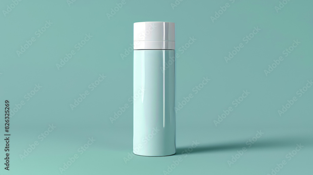 A clear plastic bottle with a white cap sits on a green surface A clear plastic bottle with a white cap sits on a green surface