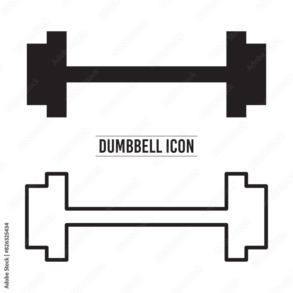 Gym Simple Dumble or barbell icon Illustration Clip Art Vector on white background in eps 10. Gym Simple Dumble or barbell icon Illustration Clip Art Vector on white background in eps 10.