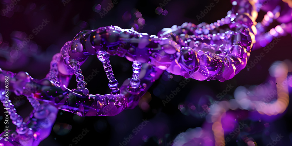 Purple abstract DNA structure background