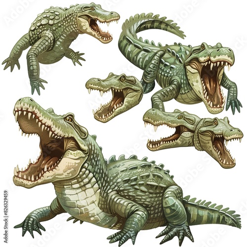 Crocodiles cartoon Vintage