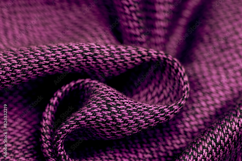 Fototapeta premium Purple knitted fabric texture background