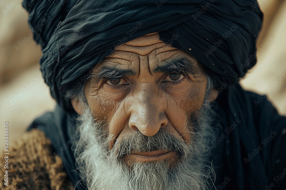 Close up macro photo of a old African Indian man with a very caracterful face Close up macro photo of a old African Indian man with a very caracterful face