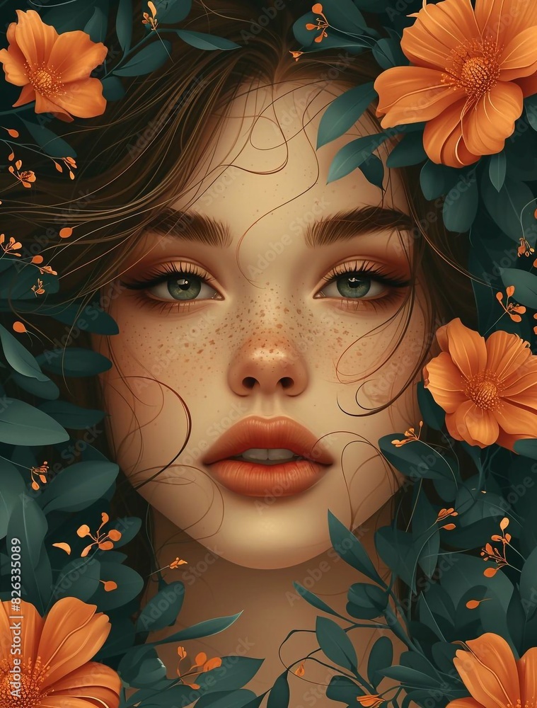 Acrylic and oil painting on canvas , fantasy woman portrait Acrylic and oil painting on canvas , fantasy woman portrait