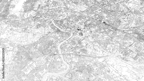 Photography 3D illustration of city and urban in Rome Italy