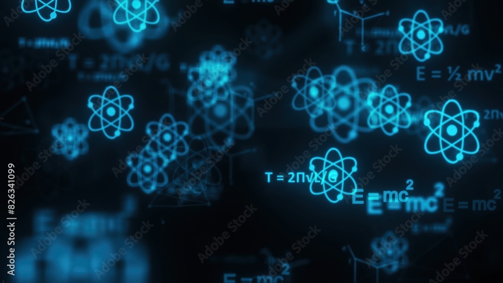 Blue physics formulas. Computer generated 3d render Blue physics formulas. Computer generated 3d render