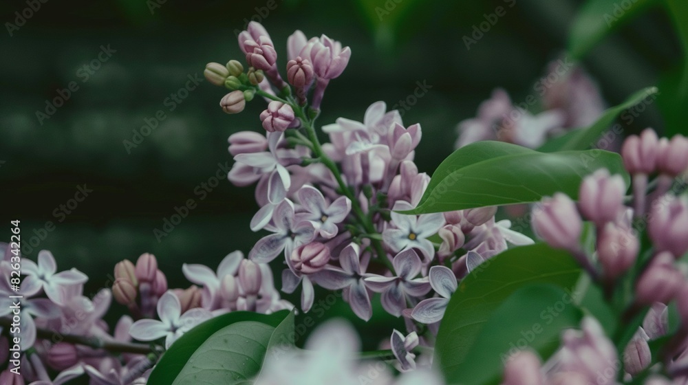 Close-up of several flowers with vibrant green leaves, blurred background Close-up of several flowers with vibrant green leaves, blurred background