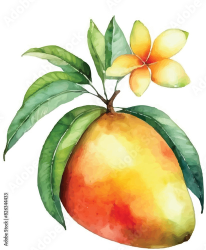 Mango pattern background in watercolor2