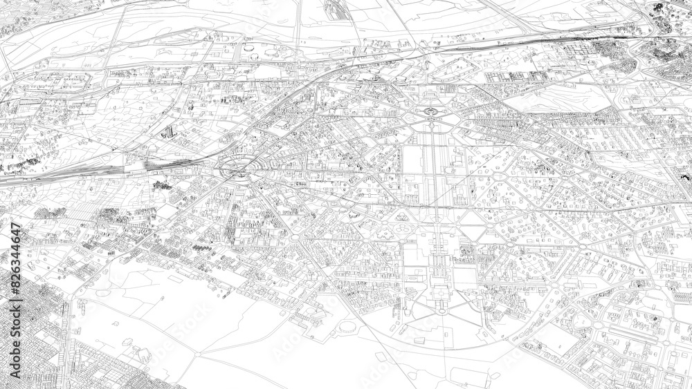 Fototapeta premium 3D illustration of city and urban in New Delhi India