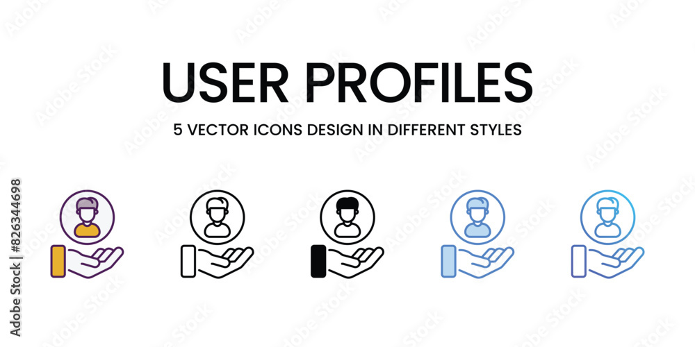 User Profiles icons vector set stock illustration.