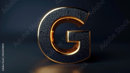 Simple and elegant golden letter G on a black background. Perfect for graphic design projects or branding materials