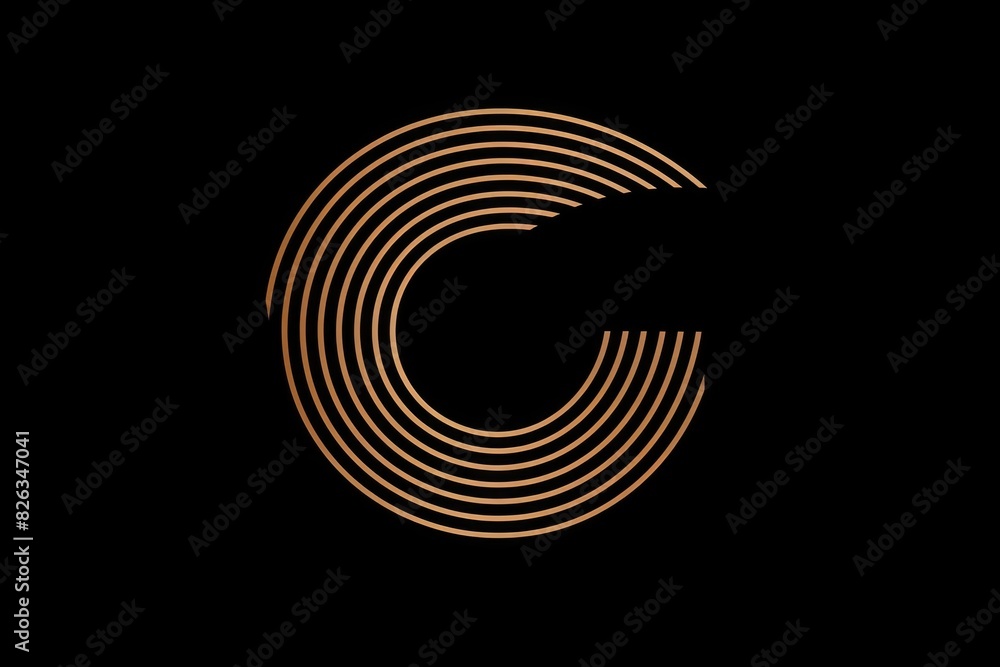 A close-up of the letter C made up of thin lines. Suitable for graphic design projects A close-up of the letter C made up of thin lines. Suitable for graphic design projects