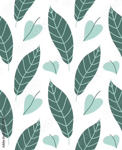 Leaves in pastel colors. Seamless vector pattern.Wrapping and textile design.