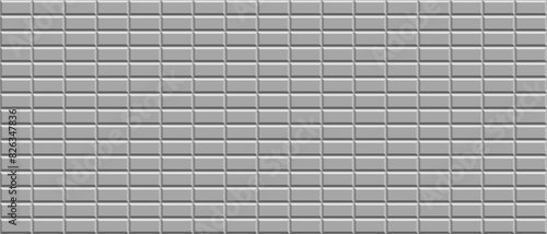 Grey brick wall pattern for kitchen and bathroom. Modern backdrop. Grey cover vector background.