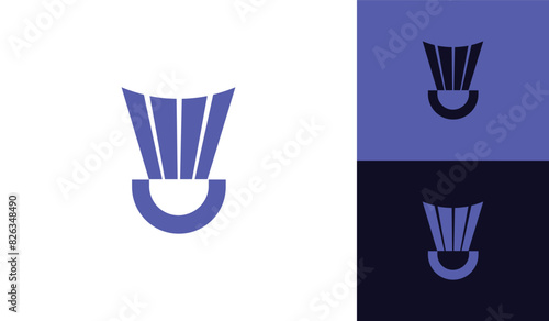 Modern abstract shuttlecock logo design