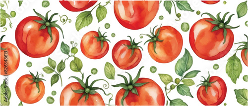 Tomato pattern background in watercolor3