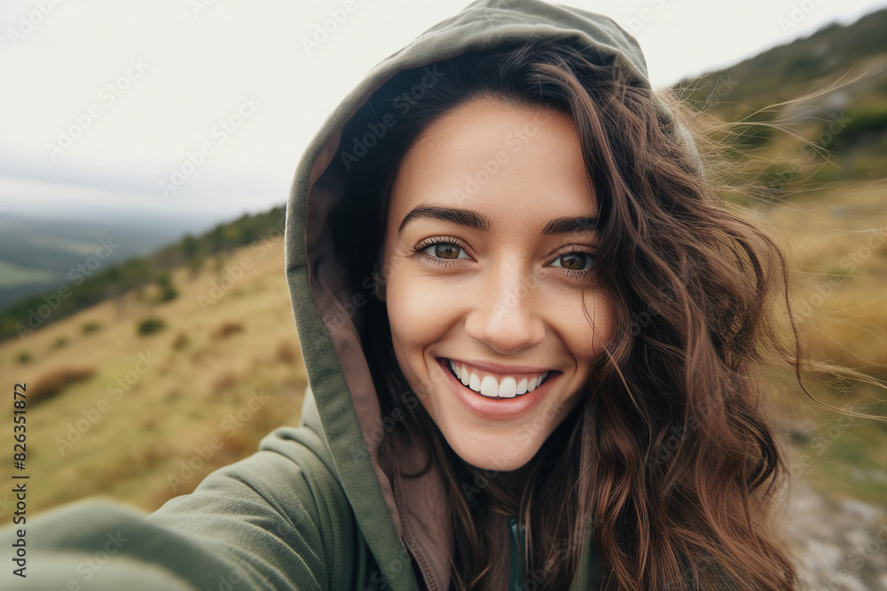 Generative AI illustration happy yoga person enjoying medication in natural wild conditions beautiful view Generative AI illustration happy yoga person enjoying medication in natural wild conditions beautiful view