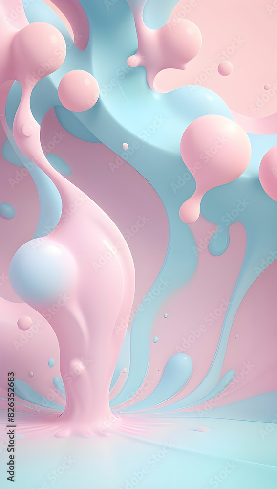 modern background with 3d fluid shapes and a pastel color palette.