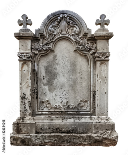 grey tombstone gravestone isolated on white or transparent png