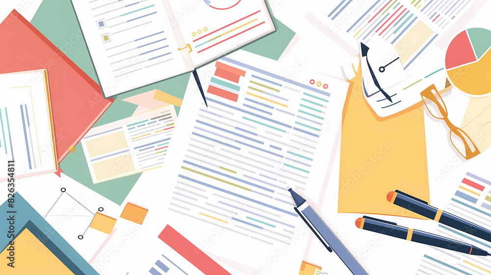 Report documents research vector image,Accounting concept background flat style vector image Report documents research vector image,Accounting concept background flat style vector image