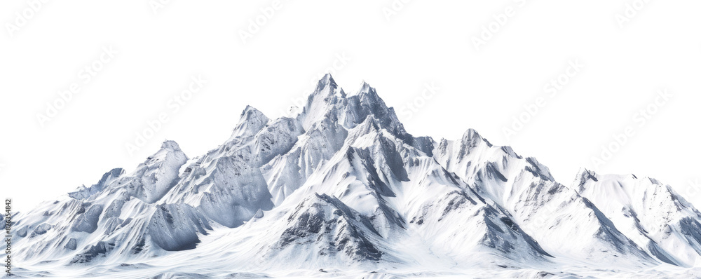 Obraz premium snow mountains landscape isolated on white or transparent png