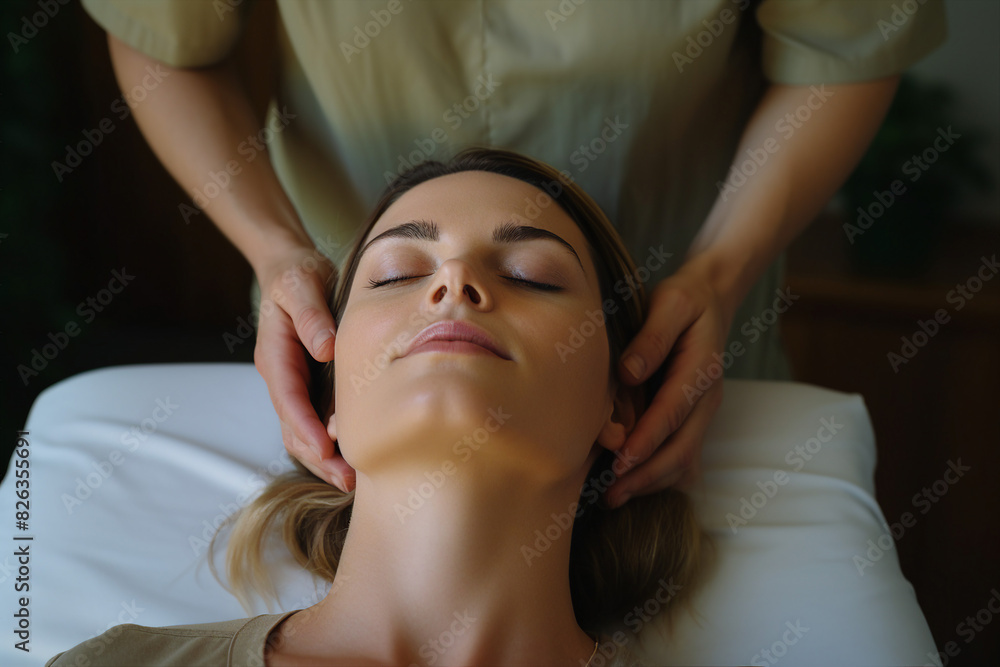 Ai generative portrait of female osteopath doing physiological and emotional therapy Ai generative portrait of female osteopath doing physiological and emotional therapy