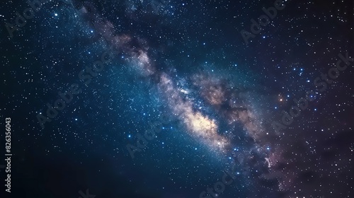Starry night sky with the Milky Way galaxy -- 