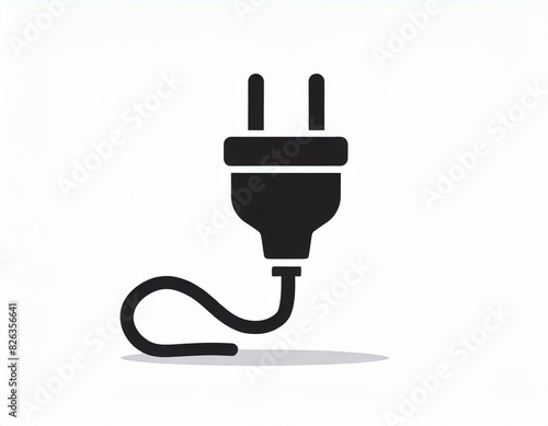 electrical plug for socket, vector picture on a white background, logo photo