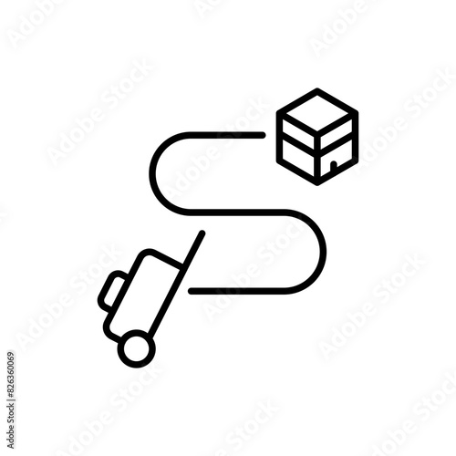Hajj travel outline icons, minimalist vector illustration ,simple transparent graphic element .Isolated on white background