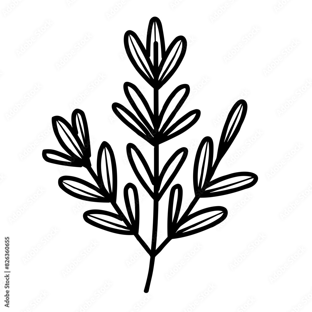 Black Outline Rosemary Icon Black Outline Rosemary Icon