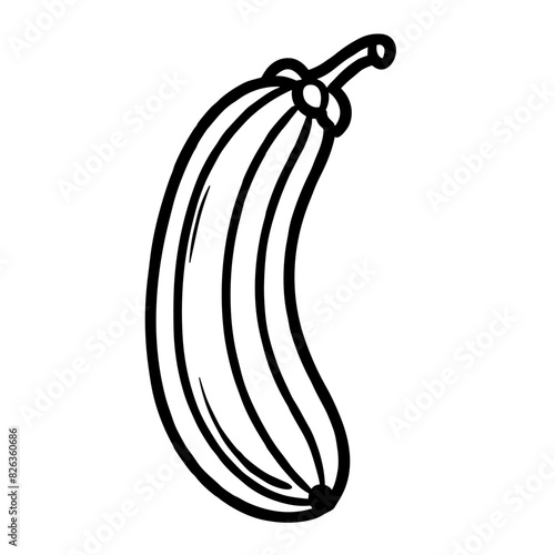Black Outline Zucchini Icon
