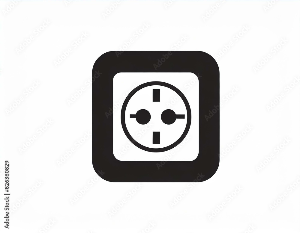 electrical socket for plug, vector picture on a white background, logo electrical socket for plug, vector picture on a white background, logo