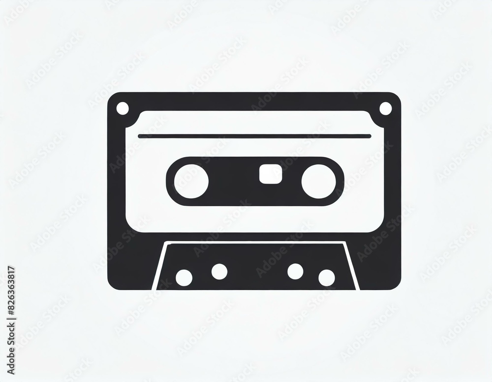 audio cassette music, vector picture on a white background, logo audio cassette music, vector picture on a white background, logo