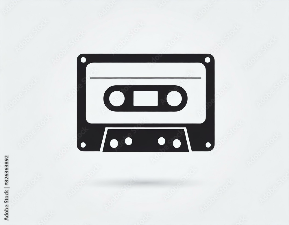 audio cassette music, vector picture on a white background, logo audio cassette music, vector picture on a white background, logo
