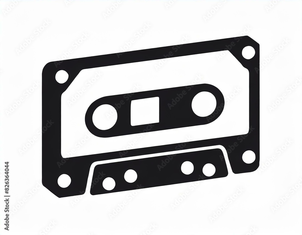 audio cassette music, vector picture on a white background, logo audio cassette music, vector picture on a white background, logo