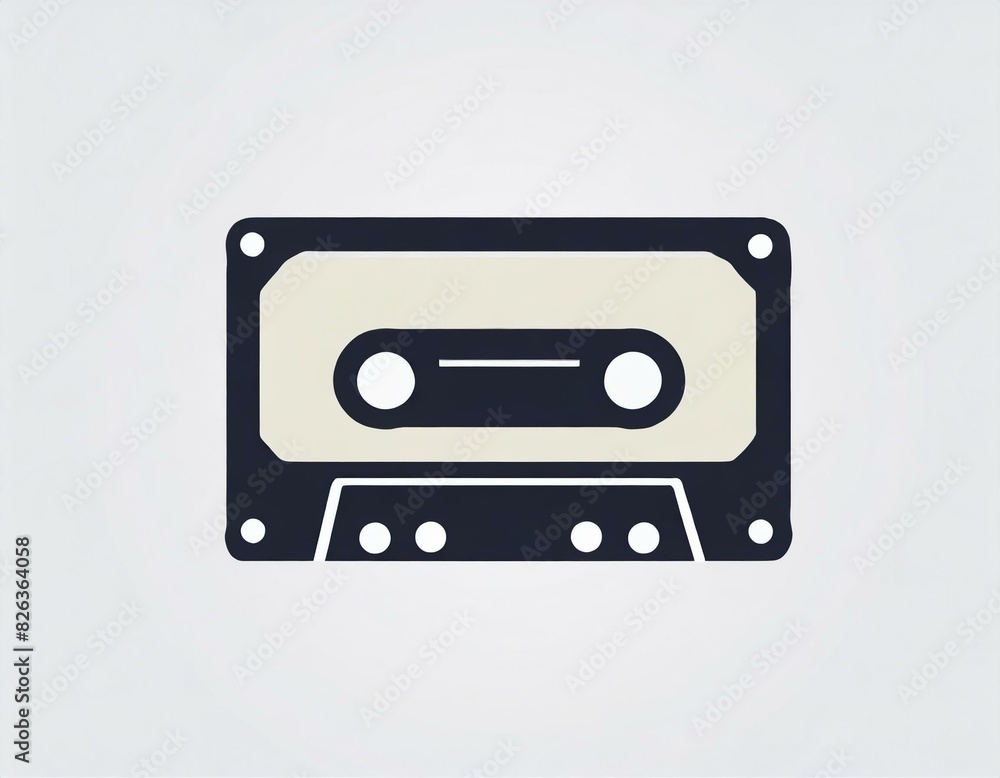 audio cassette music, vector picture on a white background, logo audio cassette music, vector picture on a white background, logo
