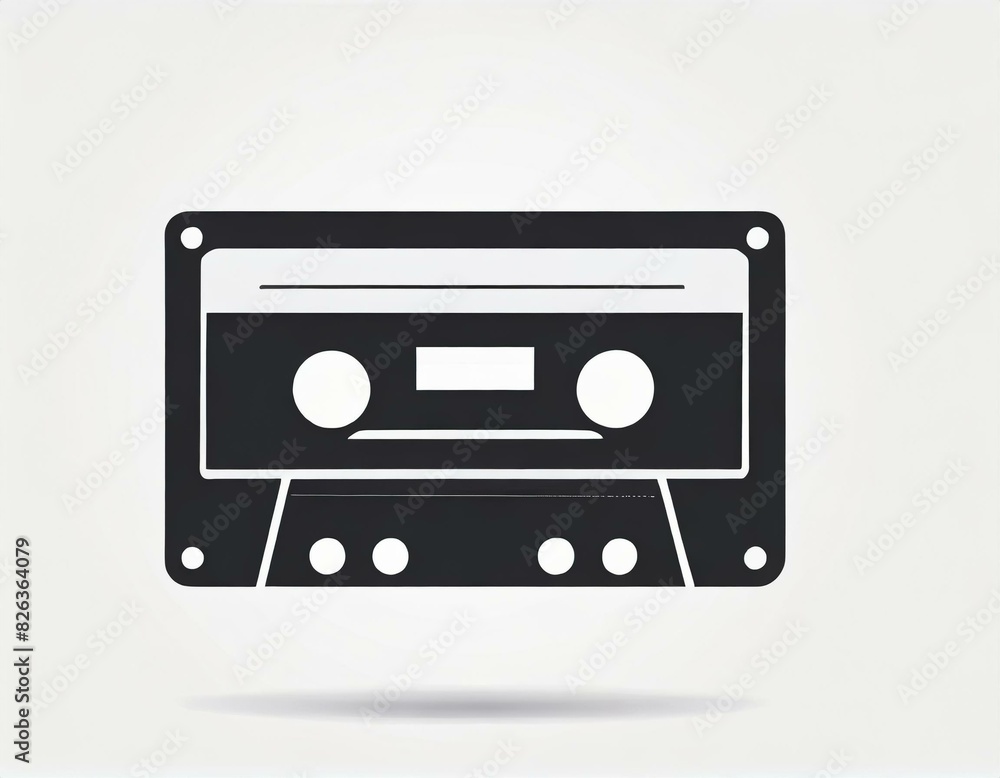 audio cassette music, vector picture on a white background, logo audio cassette music, vector picture on a white background, logo