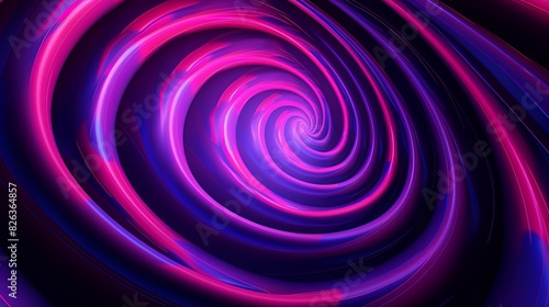 An abstract glowing pink and purple spiral