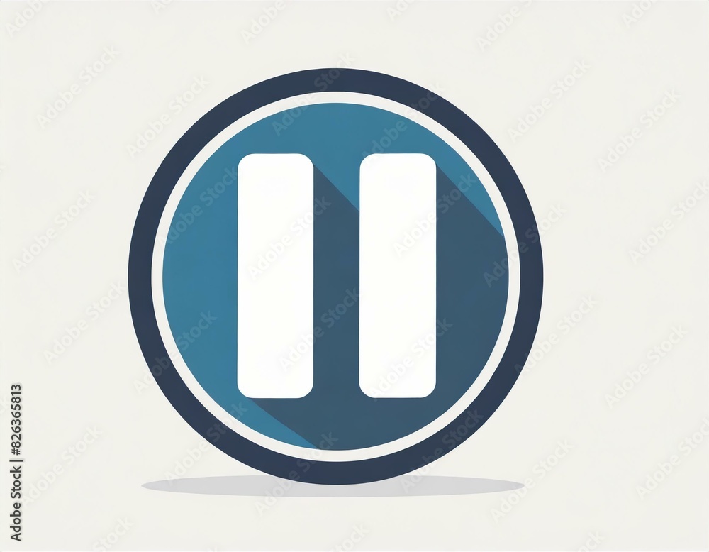 pause button vector icon on white background, logo audio video pause button vector icon on white background, logo audio video