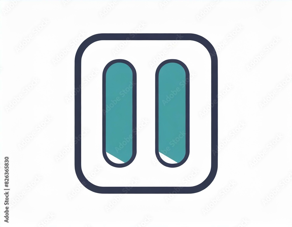 pause button vector icon on white background, logo audio video pause button vector icon on white background, logo audio video