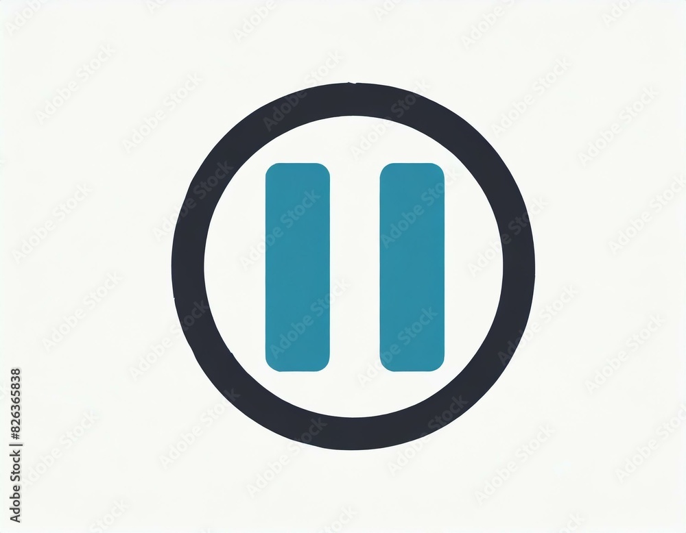 pause button vector icon on white background, logo audio video pause button vector icon on white background, logo audio video