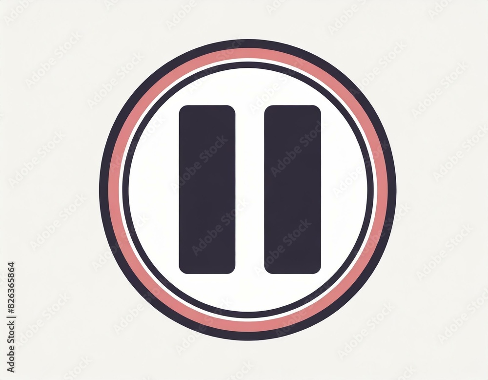 pause button vector icon on white background, logo audio video