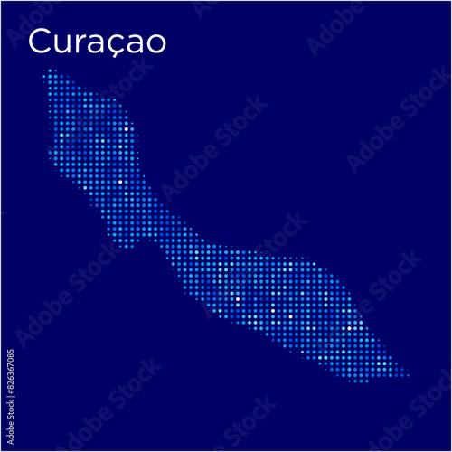 curacao map with blue bg