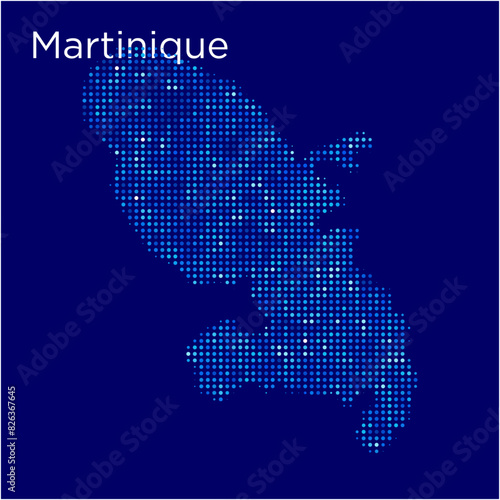 martinique map with blue bg photo