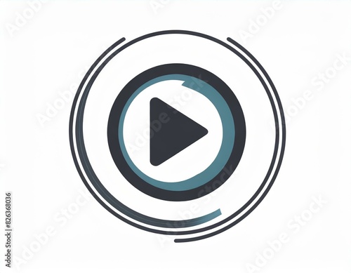 Free Download play button vector icon on white background, logo audio video - GFXLoad