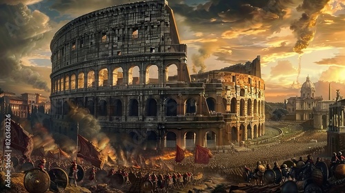 The Colosseum in Rome during ancient times 