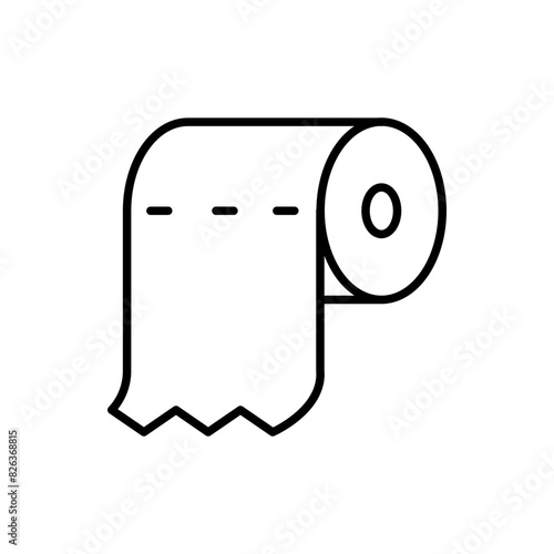 Toilet paper outline icons, minimalist vector illustration ,simple transparent graphic element .Isolated on white background