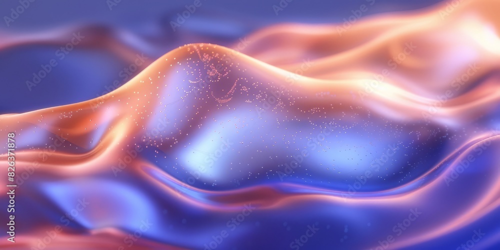 Obraz premium Flowy Waves Neon Abstract Background. Trendy Neon Colors Futuristic Wallpaper with Copy Space.
